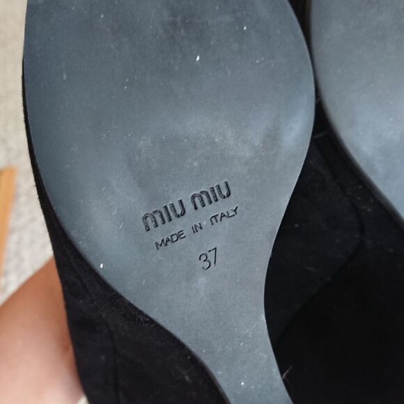 Miu Miu black suede wedges size 37 - Picture 6 of 16
